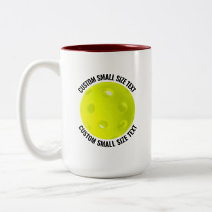 Tasse 2 Couleurs Pickleball & Petits Textes MAROON 15oz Personnalis