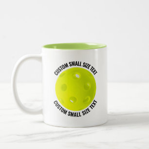 Tasse 2 Couleurs Pickleball & Petits Textes VERT CITRON 325ml Perso