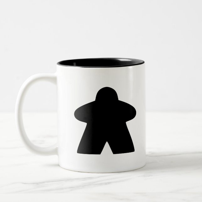 Tasse 2 Couleurs Pièce de jeu Black Meeple Board (Gauche)