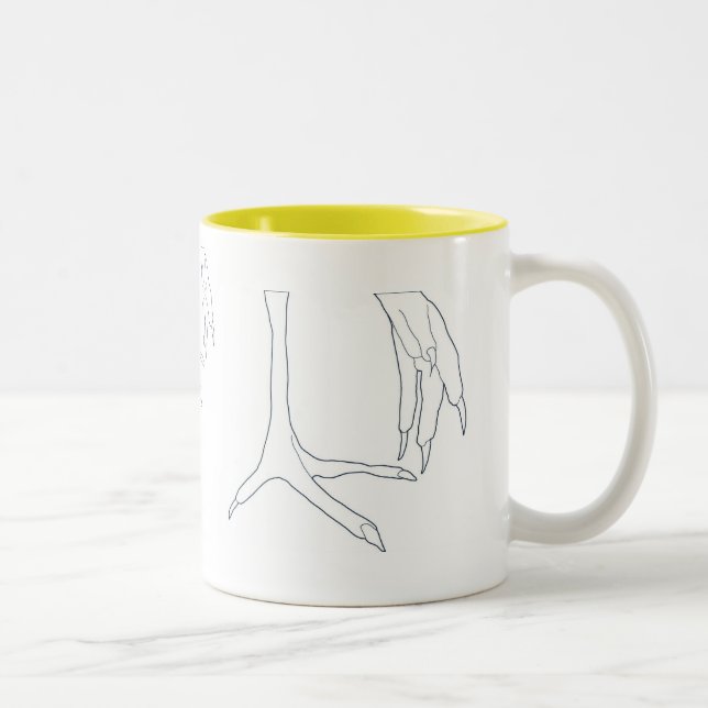 Tasse 2 Couleurs pieds de poulet (Droit)