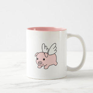 Tasse 2 Couleurs Pig volant - Piglet avec ailes