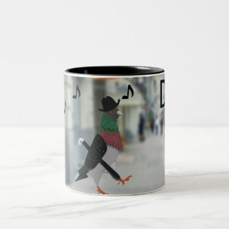 Tasse 2 Couleurs Pigeon en ville éditable drôle Fête des Pères
