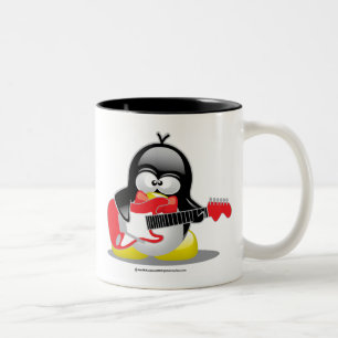 Tasse 2 Couleurs Pingouin de guitare électrique