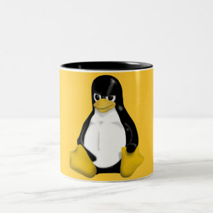 TASSE 2 COULEURS PINGOUIN FÂCHÉ DE LINUX TUX