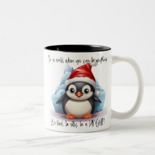 Tasse 2 Couleurs Pingouin mignon /Soyez Un Pingouin