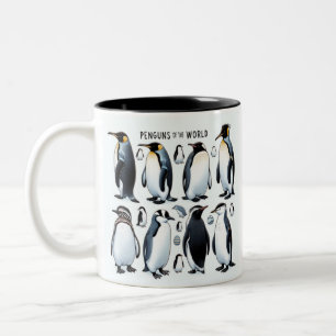 Tasse 2 Couleurs Pingouins du monde de la Mug, mignonne pingouin de