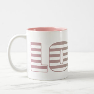 Tasse 2 Couleurs Pink and Lime Love Stripes