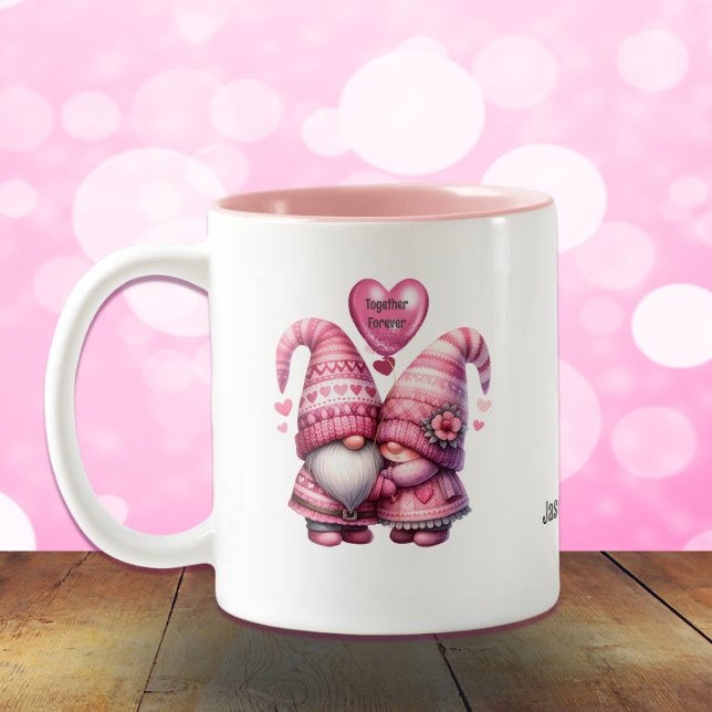 Tasse 2 Couleurs Pink Gnome Valentine Couple (Créateur téléchargé)