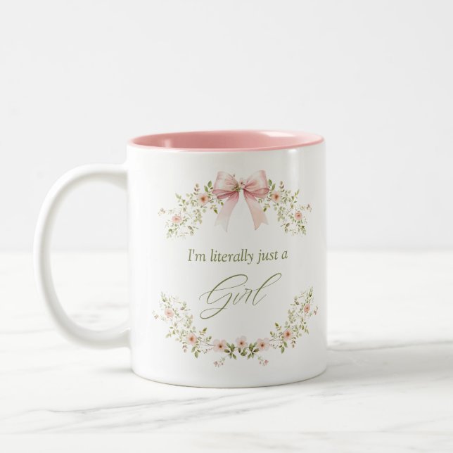 Tasse 2 Couleurs Pink Je suis littéralement juste un cadeau ado vir (Gauche)
