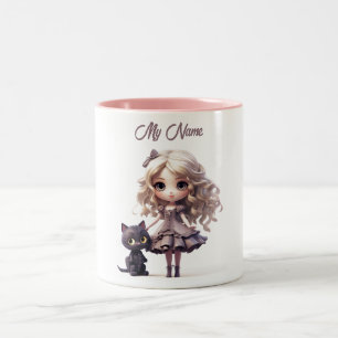 Tasse 2 Couleurs Pink Wonderland : Doll and Cat Imaginaire Cup