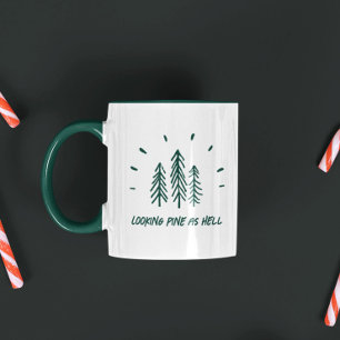 Tasse 2 Couleurs Pins à l'air drôle Pun de Noël de vacances