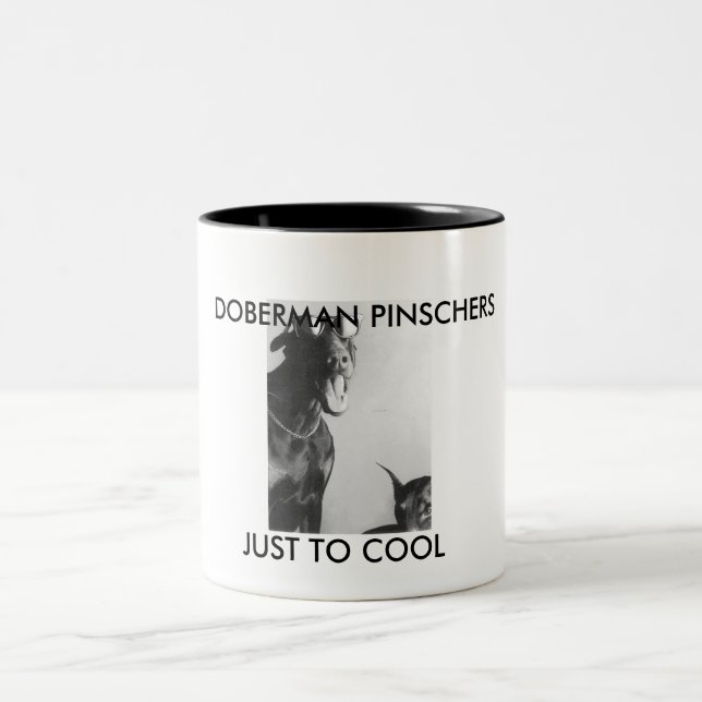 Tasse 2 Couleurs Pinschers de dobermann, se refroidir juste. (Centre)