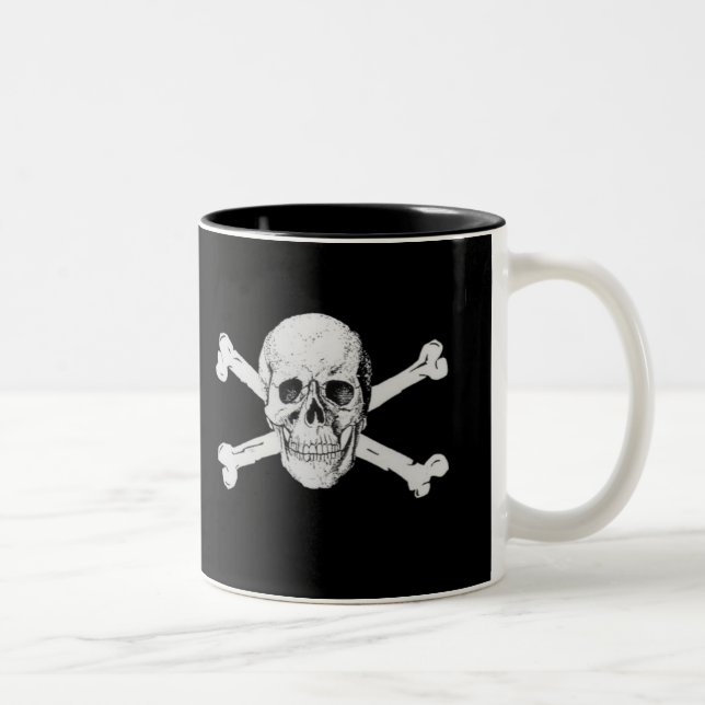 Tasse 2 Couleurs Pirate Crâne et os croisés Musique (Droit)