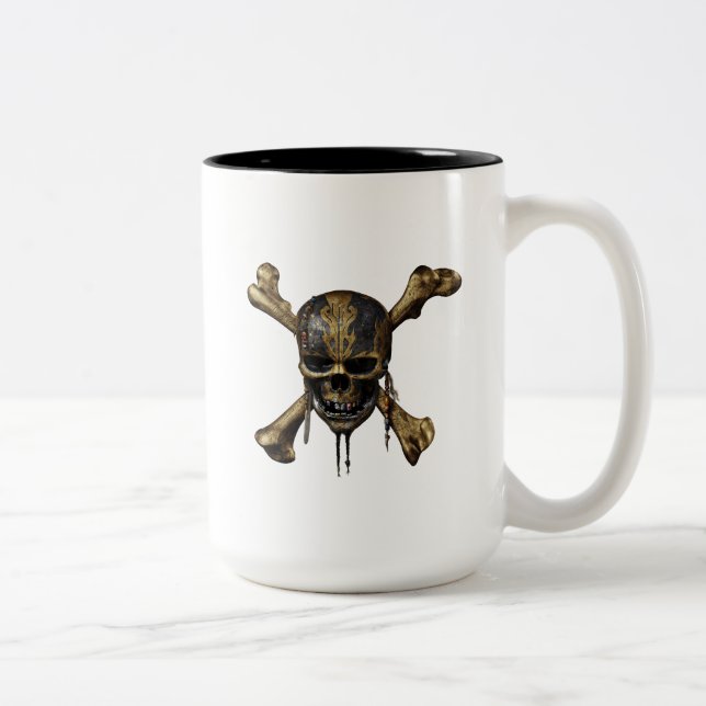 Tasse 2 Couleurs Pirates du crâne des Caraïbes et os croisés (Droit)