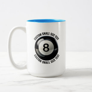 Tasse 2 Couleurs Piscine 8 Ball & Petit Texte BLEU CLAIR 443ml Pers