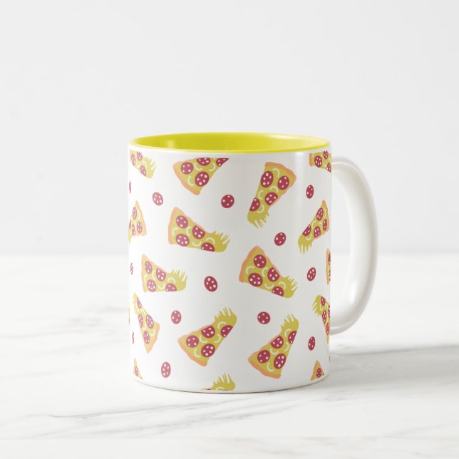 Tasse 2 Couleurs Pizzas (Devant droit)