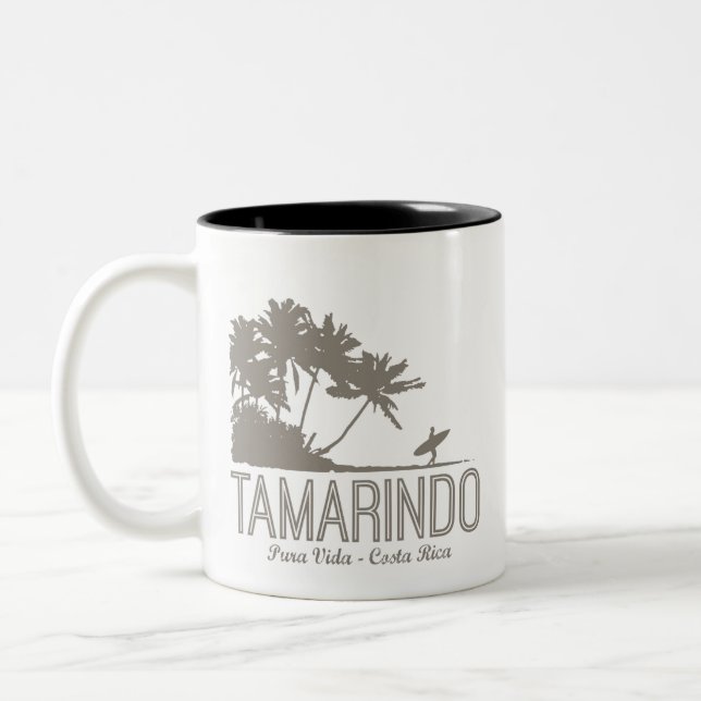 Tasse 2 Couleurs Plage de Surfers Tamarindo Costa Rica (Gauche)
