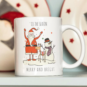 Tasse 2 Couleurs Plaisir personnalisé Père Noël Snowman Reindeer No