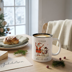 Tasse 2 Couleurs Plaisir personnalisé Père Noël Snowman Reindeer No