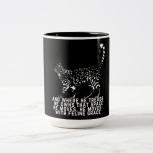 Tasse 2 Couleurs Plan de chat avec poème de grâce félin noir