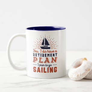 Tasse 2 Couleurs Plan de retraite à la retraite amusant naviguer en