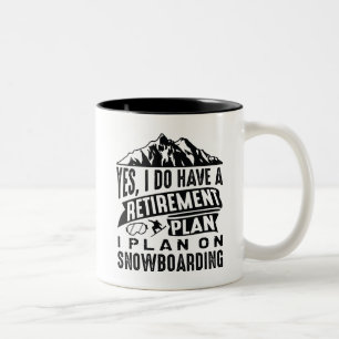 Tasse 2 Couleurs Plan de retraite Snowboard