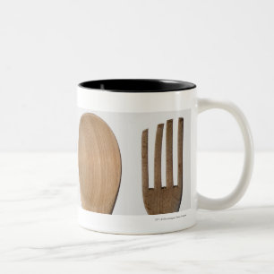 Tasse 2 Couleurs Plan rapproché d'une fourchette avec une cuillèr