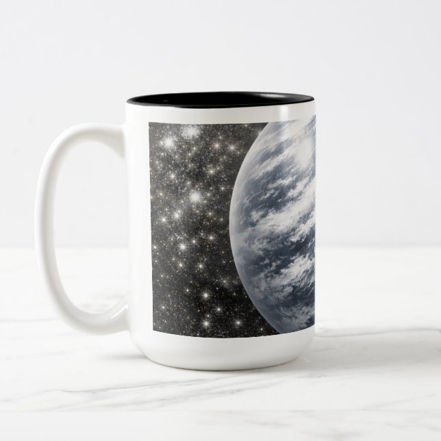 Tasse 2 Couleurs Planète d'argent dans l'espace extra-atmosphérique (Gauche)