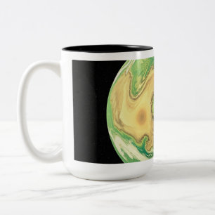 Tasse 2 Couleurs Planète verte et brun doré