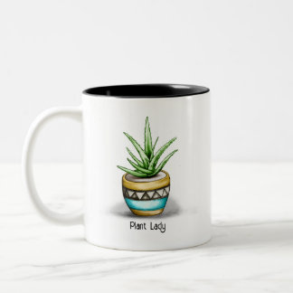 Tasse 2 Couleurs Plante Lady, Plante Aloe
