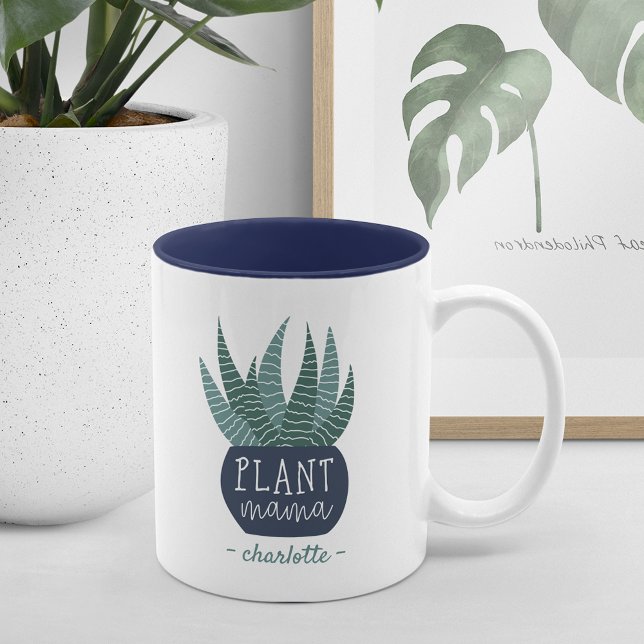 Tasse 2 Couleurs Plante Mama | Amateurs de Plantes personnalisés (Créateur téléchargé)