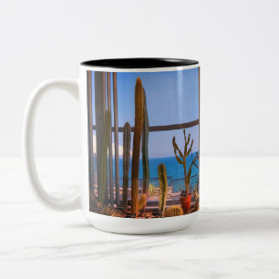Tasse 2 Couleurs Plantes de cactus et mer