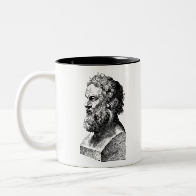 Tasse 2 Couleurs Plato Bust plato, philosophie Illustration (Gauche)