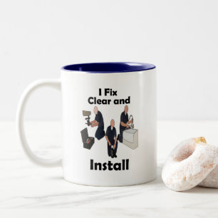 Tasse 2 Couleurs Plombier Je Répare Nettoie Installe Fête de l'Entr