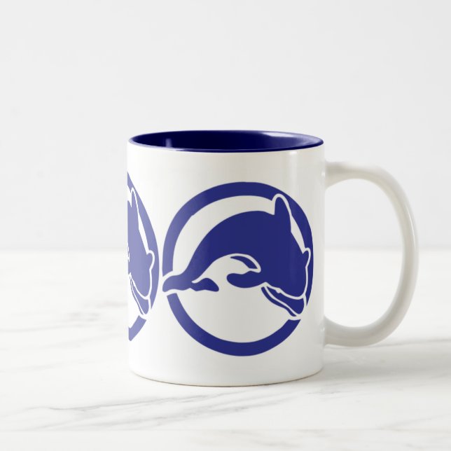 Tasse 2 Couleurs Plongée Dolphin Ocean Art (Droit)