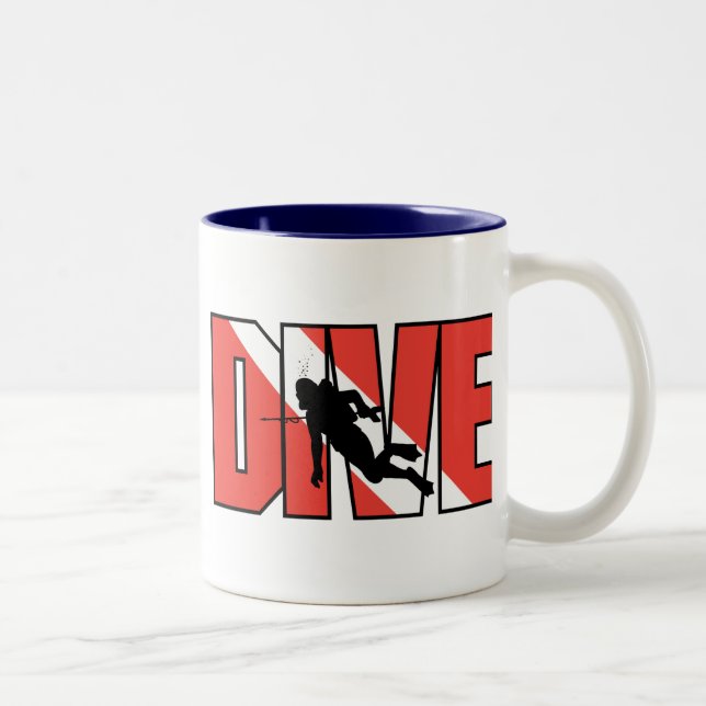 Tasse 2 Couleurs Plongée SCUBA (Droit)