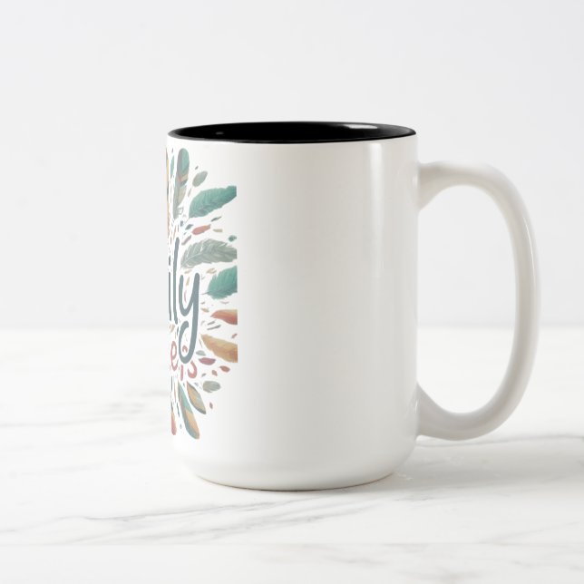 Tasse 2 Couleurs Plumes familiales (Droit)