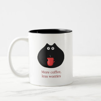 Tasse 2 Couleurs Plus de café moins de soucis