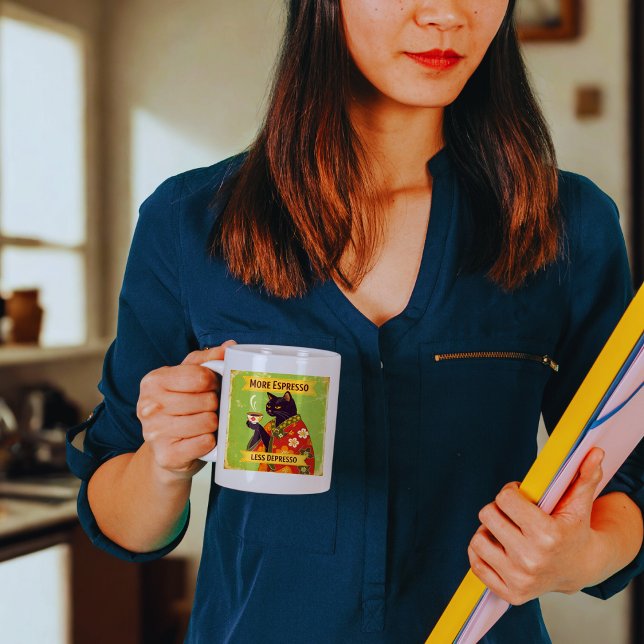 Tasse 2 Couleurs Plus D'Espresso, Moins De Dépresso (Créateur téléchargé)