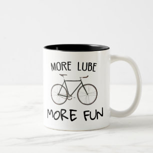 Tasse 2 Couleurs Plus Lube Plus Vélo Amusant