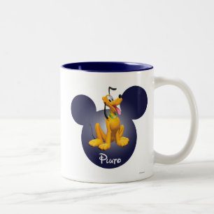 Tasse 2 Couleurs Pluto   Icône tête de Mickey