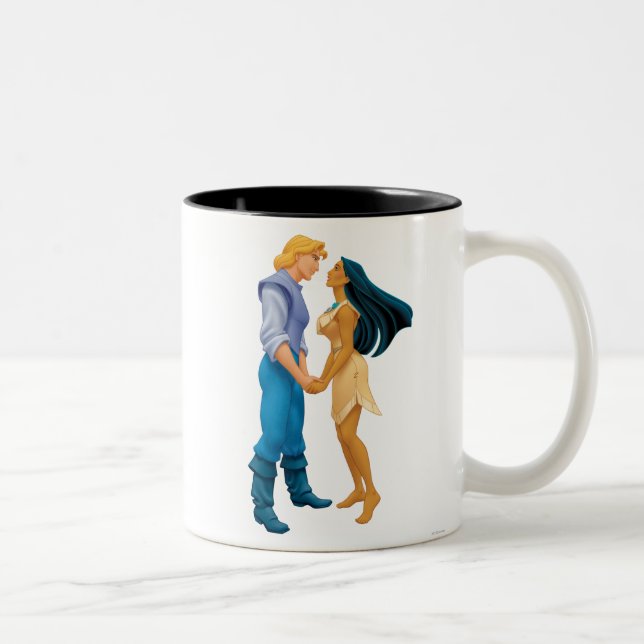 Tasse 2 Couleurs Pocahontas et John Smith Holding Hands (Droit)