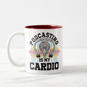 Tasse 2 Couleurs Podcast Contenu Créateurs Radio Show Podcasting