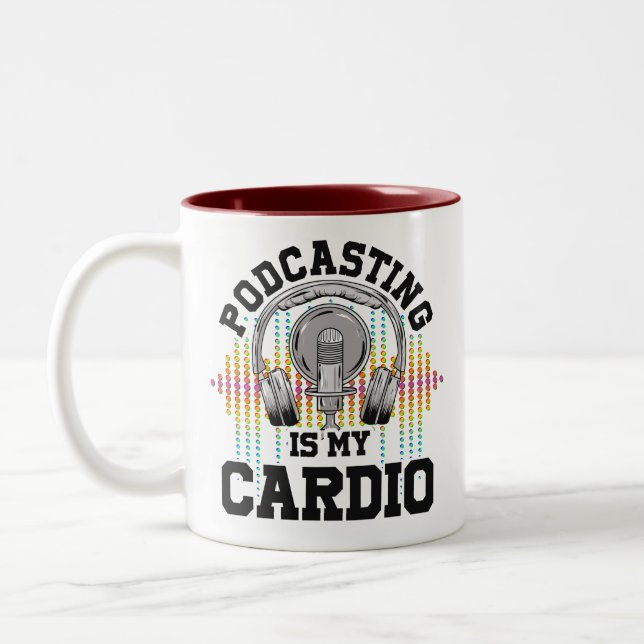 Tasse 2 Couleurs Podcast Contenu Créateurs Radio Show Podcasting (Gauche)