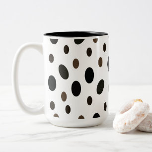 Tasse 2 Couleurs Point Polka Brown noir