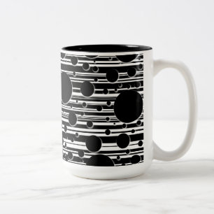 Tasse 2 Couleurs Points et bandes noirs et blancs