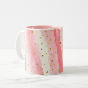 Tasse 2 Couleurs Points fantaisistes rose or