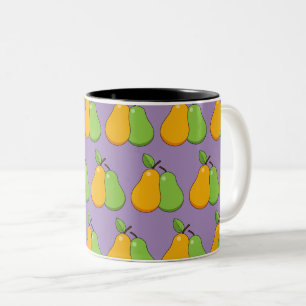 Tasse 2 Couleurs Poires jaunes et vertes