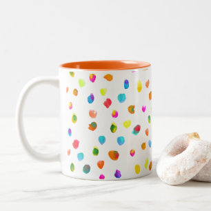 Tasse 2 Couleurs pois d'aquarelle colorée