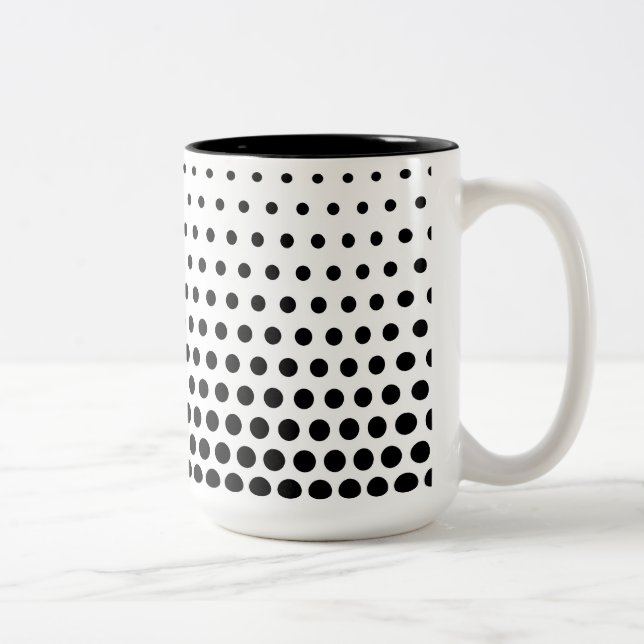 Tasse 2 Couleurs Pois noir blanc moderne (Droit)